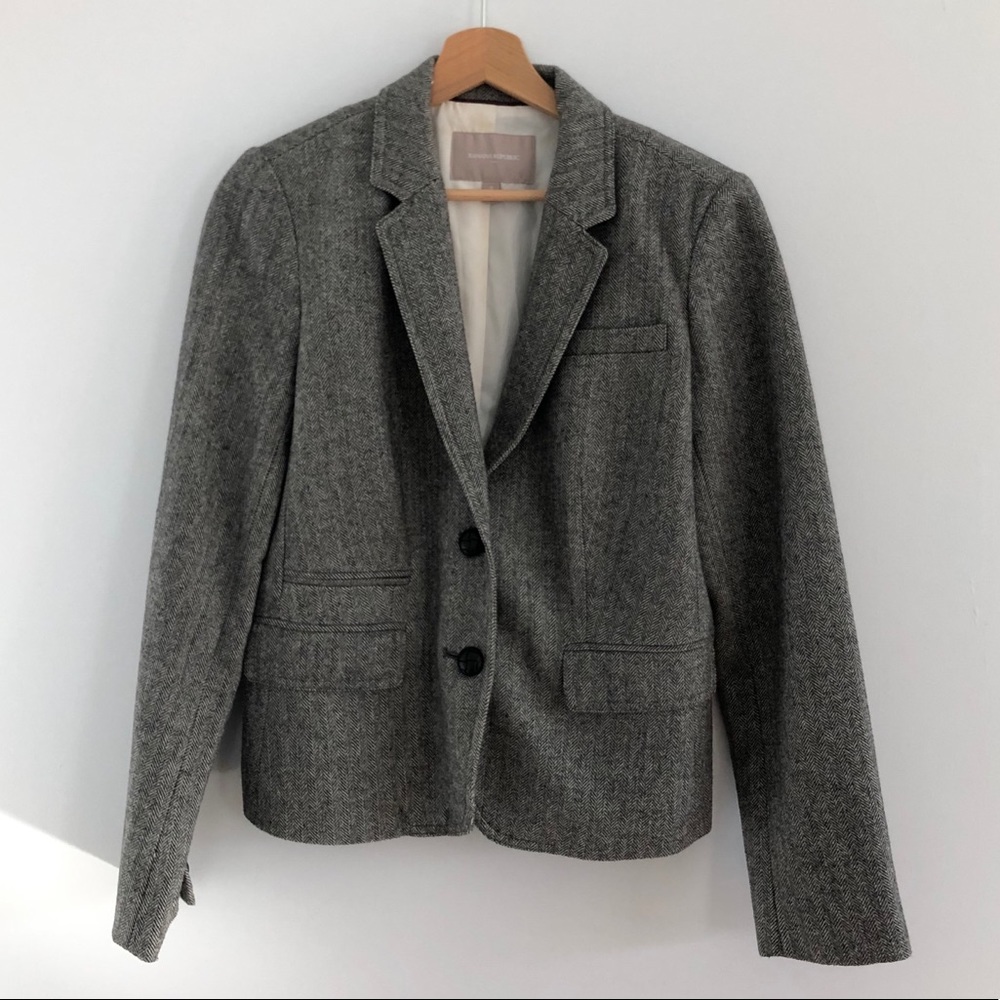 Banana Republic Gray Tweed Blazer